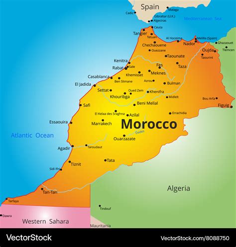 Map of Morocco .